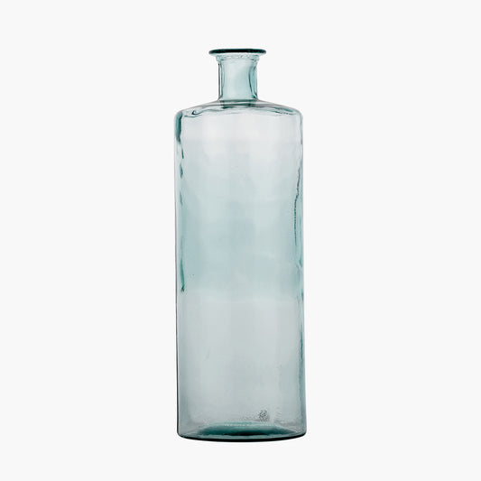 Clear Recycled Glass Tall Bottle Vase
