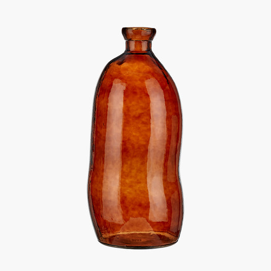 Pecan Brown Organic Shaped Recycled Glass Tall Vase