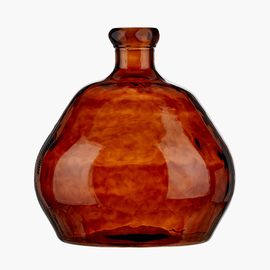 Pecan Brown Organic Shaped Recycled Glass Vase