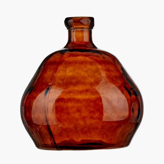 Pecan Brown Organic Shaped Recycled Glass Vase