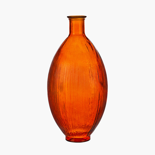 Orange Tall Recycled Glass Vase