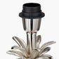 Trafalgar Nickel Metal Palm Tree Table Lamp Base with Harry 30cm Black Cotton Mix Cylinder Lampshade