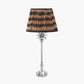 Trafalgar Nickel Metal Palm Tree Table Lamp Base with Athira 30cm Multi Chevron Design Mushroom Pleat Tapered Lamp Shade