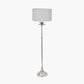 Trafalgar Nickel Metal Palm Tree Floor Lamp Base with Harry 45cm Ivory Cotton Mix Cylinder Lampshade