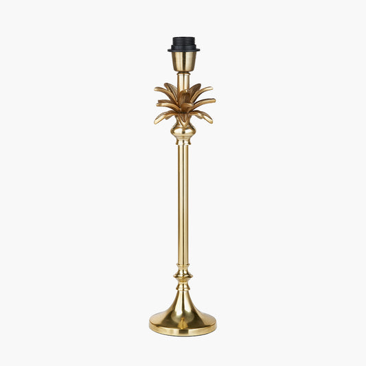 Trafalgar Gold Metal Palm Tree Table Lamp Base with Floressa 35cm Red Floral Patterned Mushroom Pleat Tapered Lamp Shade