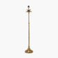 Trafalgar Gold Metal Palm Tree Floor Lamp Base with Harry 45cm Black Cotton Mix Cylinder Lampshade