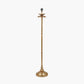 Trafalgar Gold Metal Palm Tree Floor Lamp Base with Henry 45cm White Handloom Cylinder Lampshade