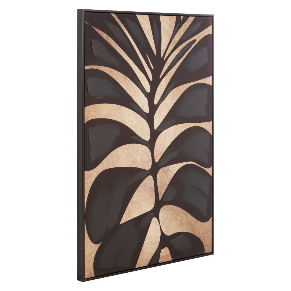 Astratto_Canvas_Black_Leaf_Design_Wall_Art_interia.co.uk