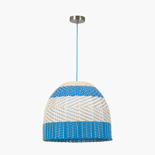 Brera Rattan Ceiling Pendant Cobalt