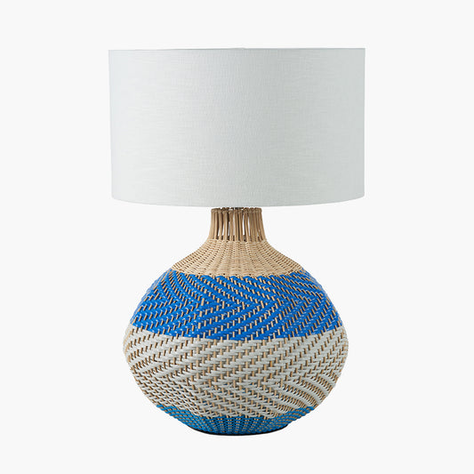 Brera Rattan Large Table Lamp Cobalt