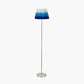 Sesvenna Brushed Silver Metal Stick Floor Lamp Base with Savoie 40cm Pleated Shade Cobalt