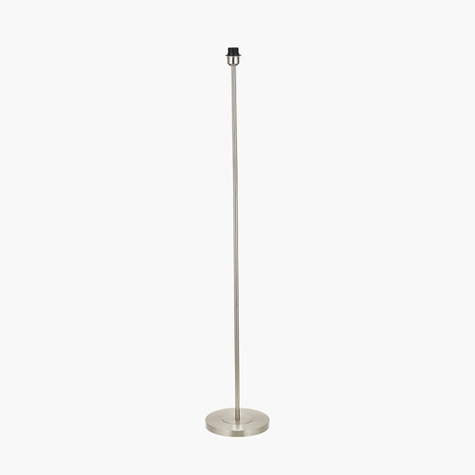 Sesvenna Brushed Silver Metal Stick Floor Lamp Base with Savoie 40cm Pleated Shade Cobalt