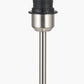 Sesvenna Brushed Silver Metal Stick Table Lamp Base with Porcelaine de Chine 35cm Drum Shade Cobalt
