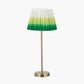 Sesvenna Antique Brass Metal Stick Table Lamp Base with Savoie 25cm Pleated Shade Emerald