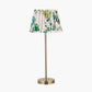 Sesvenna Antique Brass Metal Stick Table Lamp Base with Kyoto Flower 25cm Pleated Shade Emerald