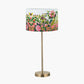 Sesvenna Antique Brass Metal Stick Table Lamp Base with Ikebana 35cm Drum Shade Fuchsia