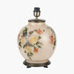 Classic Rose Large Glass Table Lamp Base with Lino 40cm Cream Self Lined Linen Cylinder Lampshade