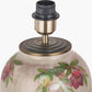Hellebore Medium Glass Table Lamp Base with Edward 35cm Pistachio Green Linen Cylinder Lampshade