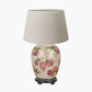 Hellebore Medium Glass Table Lamp Base with Coast 35cm Cream Calico Tapered Lampshade