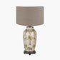 Safari Tall Glass Table Lamp Base with Edward 40cm Natural Linen Cylinder Lampshade