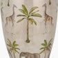 Safari Tall Glass Table Lamp Base with Edward 40cm Natural Linen Cylinder Lampshade