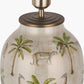 Safari Tall Glass Table Lamp Base with Bacall 45cm Almond Silk Knife Pleat Empire Lampshade