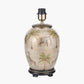 Safari Medium Glass Table Lamp Base with Milos 35cm Natural Linen Tapered Lampshade