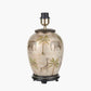 Safari Medium Glass Table Lamp Base with Milos 35cm Natural Linen Tapered Lampshade