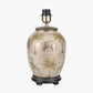 Safari Medium Glass Table Lamp Base with Edward 35cm Natural Linen Cylinder Lampshade