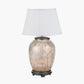 Deer Medium Glass Table Lamp Base with Lyndon 35cm Ivory Silk Mix Knife Pleat Tapered Lampshade