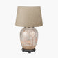 Deer Medium Glass Table Lamp Base with Milos 35cm Natural Linen Tapered Lampshade