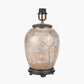 Deer Medium Glass Table Lamp Base with Bacall 35cm Almond Silk Knife Pleat Empire Lampshade