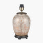 Deer Medium Glass Table Lamp Base with Bacall 35cm Almond Silk Knife Pleat Empire Lampshade