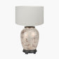 Honeysuckle Medium Glass Table Lamp Base with Henry 35cm White Handloom Cylinder Lampshade