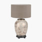Honeysuckle Medium Glass Table Lamp Base with Edward 35cm Natural Linen Cylinder Lampshade