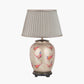 Pheasant Medium Glass Table Lamp Base with Lyndon 35cm Taupe Silk Mix Knife Pleat Tapered Lampshade
