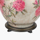 Rhododendron Large Glass Table Lamp Base with Harry 45cm Ivory Cotton Mix Cylinder Lampshade