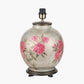 Rhododendron Large Glass Table Lamp Base with Bacall 50cm Almond Silk Knife Pleat Empire Lampshade