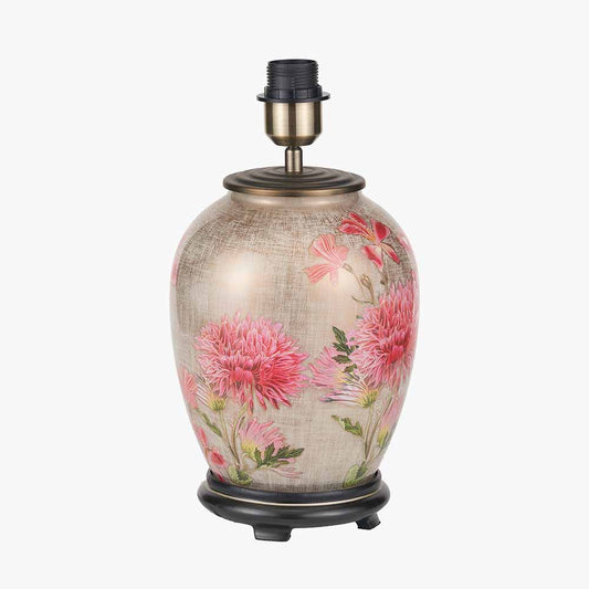 Dahlia Alstroemeria Medium Glass Lamp Base