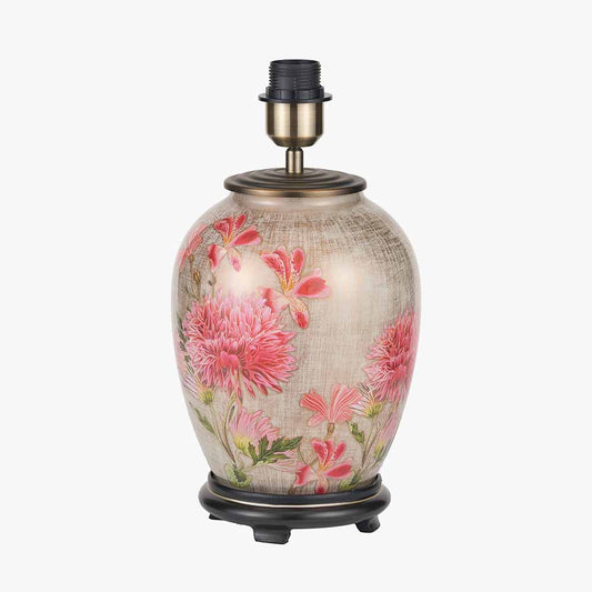 Dahlia Alstroemeria Medium Glass Lamp Base