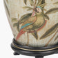Parrot Small Glass Table Lamp Base with Edward 30cm Natural Linen Cylinder Lampshade