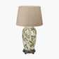 Parrot Tall Glass Table Lamp Base with Milos 40cm Natural Linen Tapered Lampshade