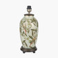 Parrot Tall Glass Table Lamp Base with Edward 40cm Pistachio Green Linen Cylinder Lampshade