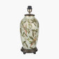 Parrot Tall Glass Table Lamp Base with Edward 40cm Pistachio Green Linen Cylinder Lampshade