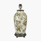 Parrot Tall Glass Table Lamp Base with Edward 40cm Pistachio Green Linen Cylinder Lampshade