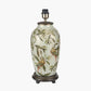 Parrot Tall Glass Table Lamp Base with Edward 40cm Pistachio Green Linen Cylinder Lampshade