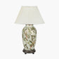 Parrot Tall Glass Table Lamp Base with Bacall 45cm Almond Silk Knife Pleat Empire Lampshade