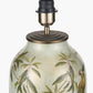 Parrot Tall Glass Table Lamp Base with Bacall 45cm Almond Silk Knife Pleat Empire Lampshade