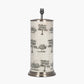 Guinea Foul Large Cylinder Glass Table Lamp Base with Henry 40cm Taupe Handloom Cylinder Lampshade