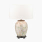 Daikon Flower Medium Glass Table Lamp Base with Henry 35cm White Handloom Cylinder Lampshade